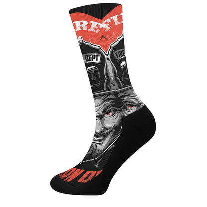 Firefighter Devil Print Crew Socks