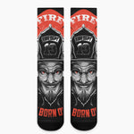 Firefighter Devil Print Crew Socks