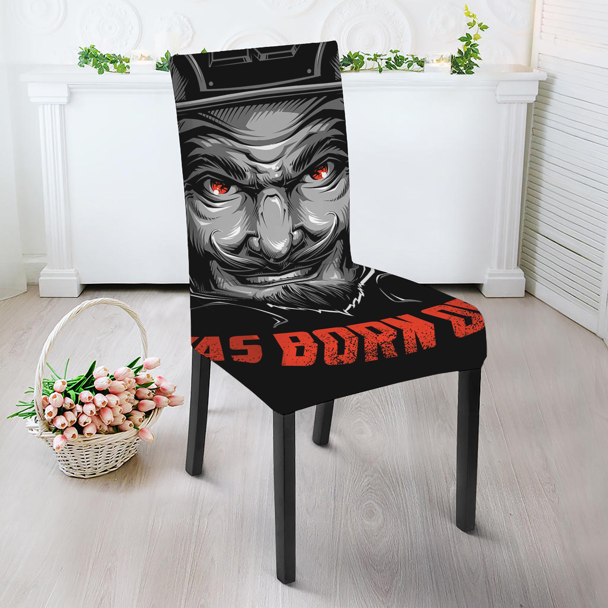 Firefighter Devil Print Dining Chair Slipcover