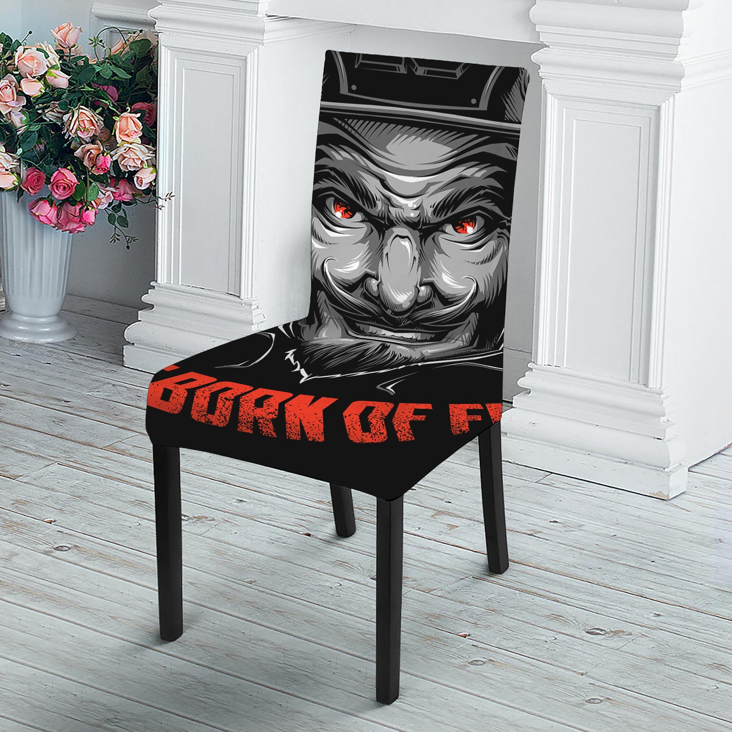 Firefighter Devil Print Dining Chair Slipcover