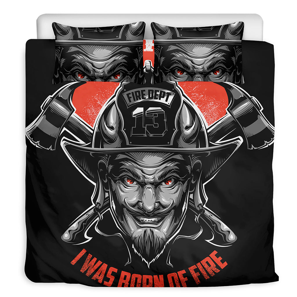 Firefighter Devil Print Duvet Cover Bedding Set