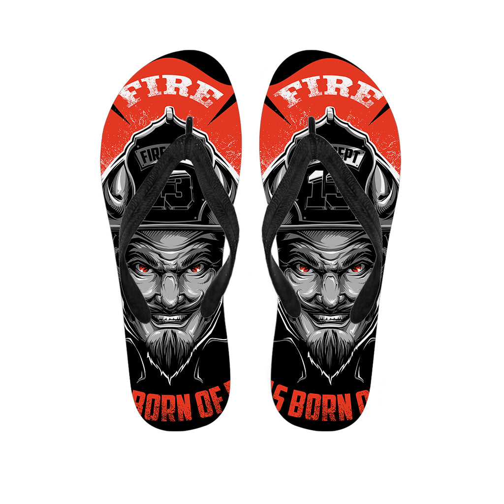 Firefighter Devil Print Flip Flops