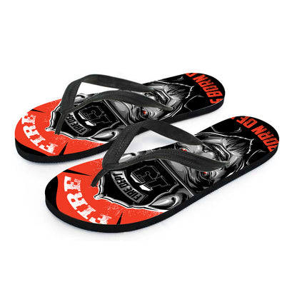 Firefighter Devil Print Flip Flops
