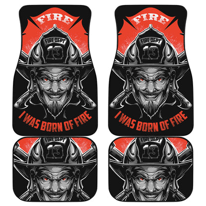 Firefighter Devil Print Front and Back Car Floor Mats