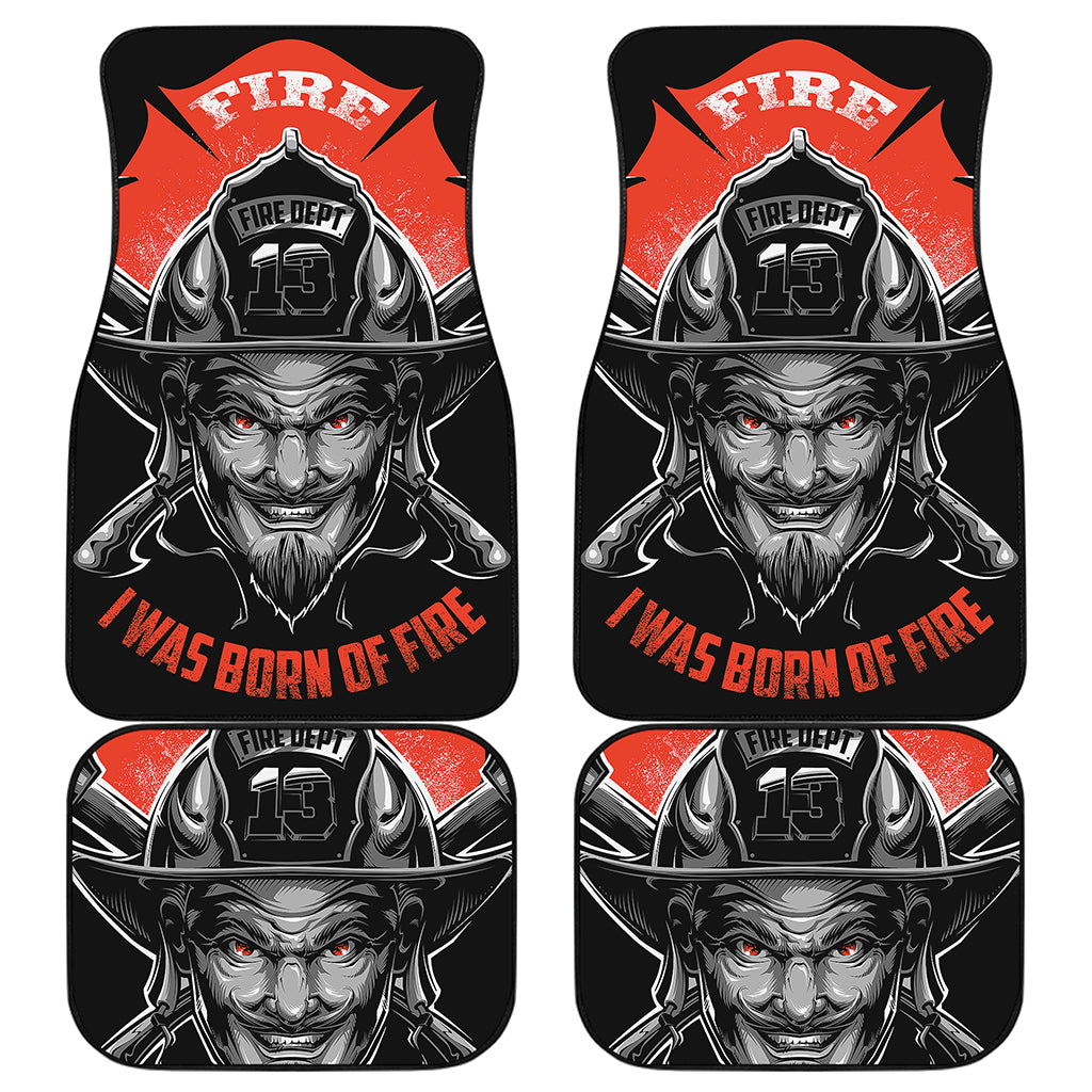 Firefighter Devil Print Front and Back Car Floor Mats