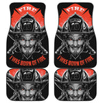 Firefighter Devil Print Front and Back Car Floor Mats