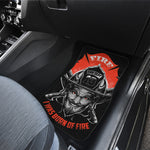 Firefighter Devil Print Front and Back Car Floor Mats