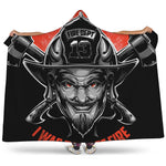 Firefighter Devil Print Hooded Blanket