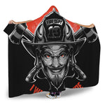 Firefighter Devil Print Hooded Blanket