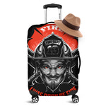 Firefighter Devil Print Luggage Cover