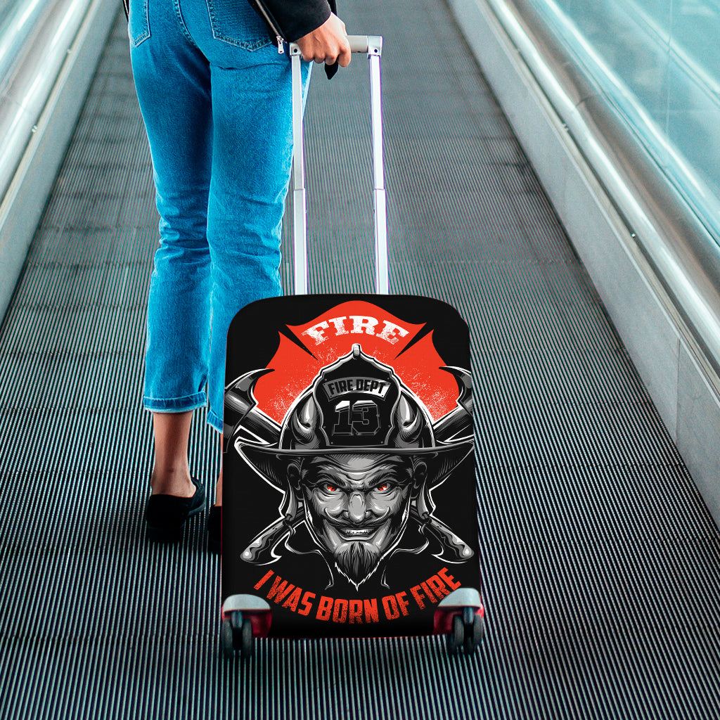 Firefighter Devil Print Luggage Cover