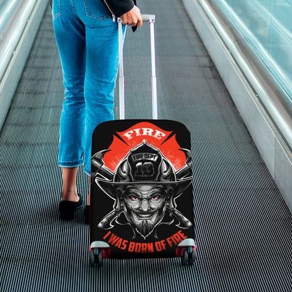 Firefighter Devil Print Luggage Cover