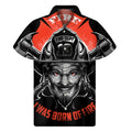 Firefighter Devil Print Men's Short Sleeve Shirt