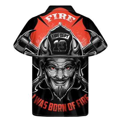 Firefighter Devil Print Men's Short Sleeve Shirt