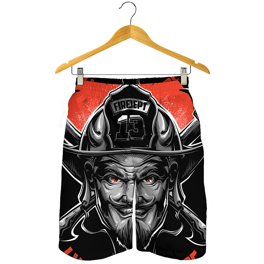 Firefighter Devil Print Men's Shorts