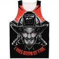 Firefighter Devil Print Men's Tank Top