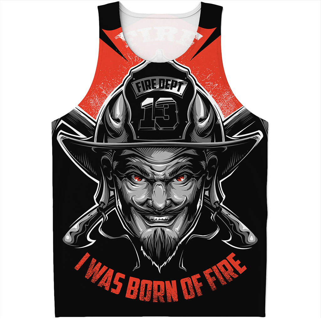 Firefighter Devil Print Men's Tank Top