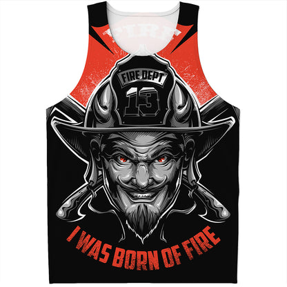 Firefighter Devil Print Men's Tank Top