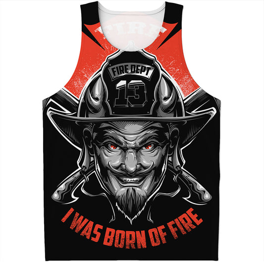 Firefighter Devil Print Men's Tank Top