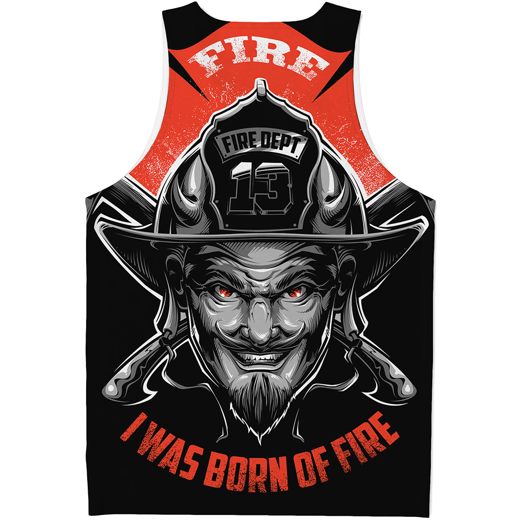 Firefighter Devil Print Men's Tank Top