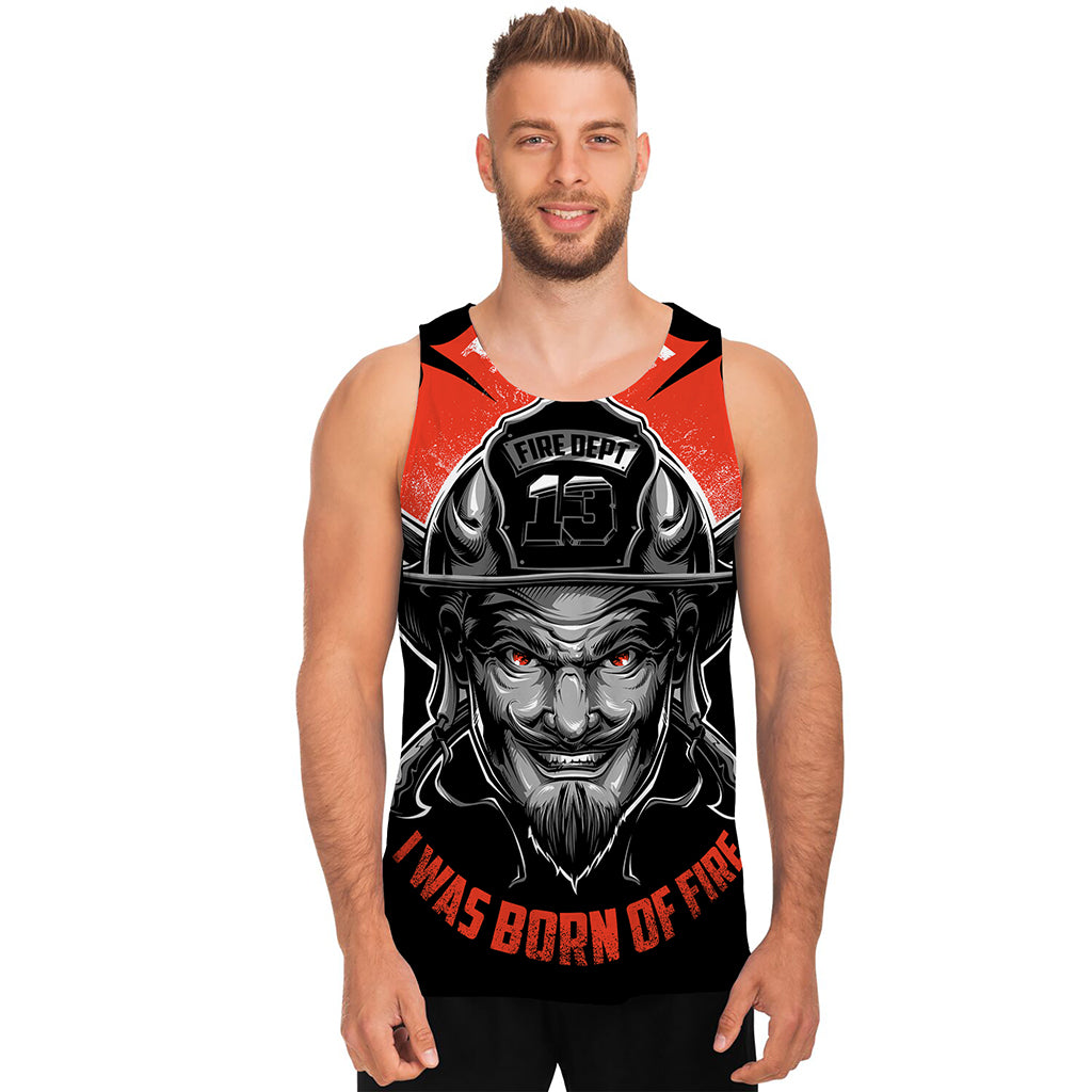 Firefighter Devil Print Men's Tank Top