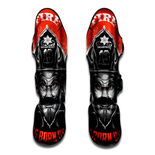 Firefighter Devil Print Muay Thai Shin Guard