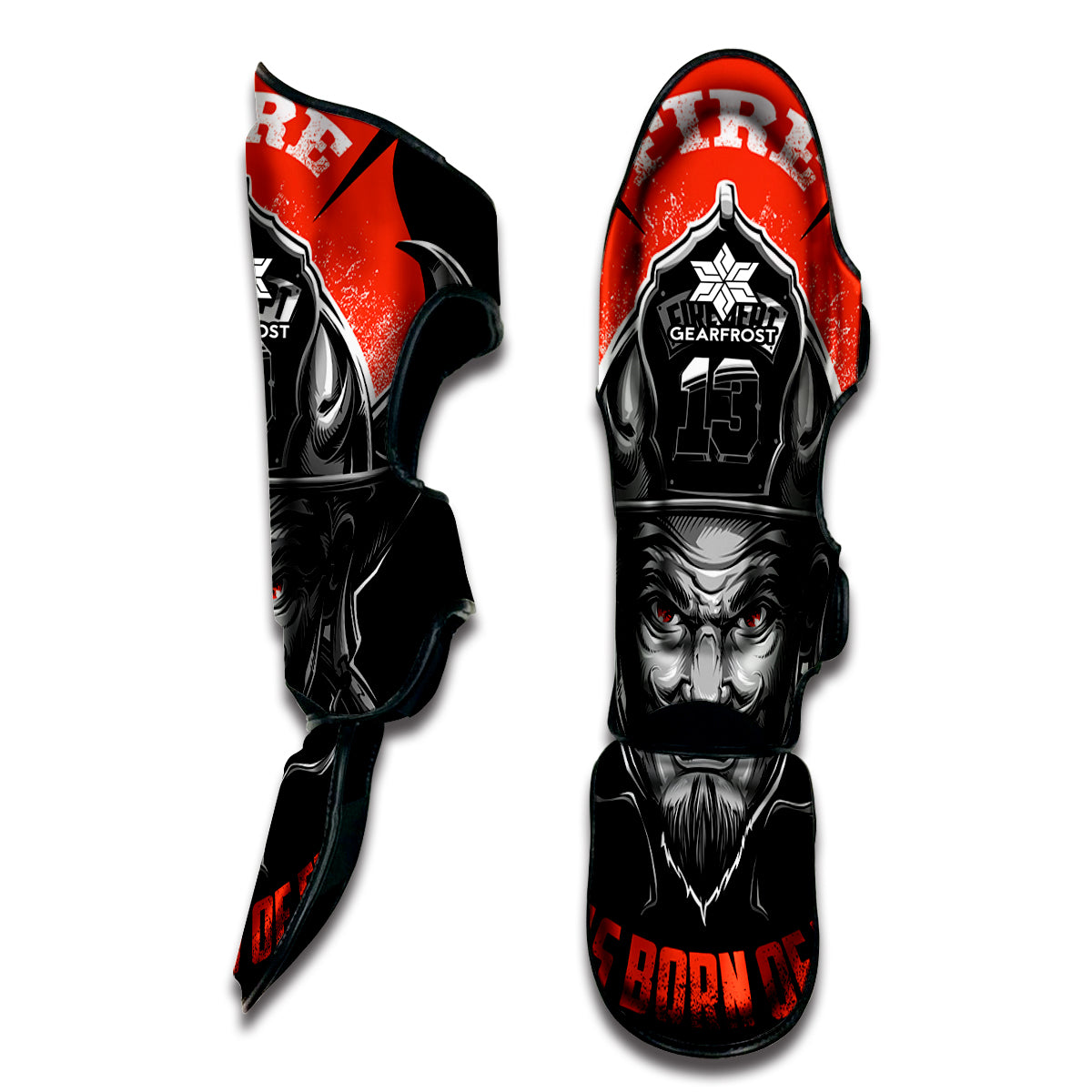 Firefighter Devil Print Muay Thai Shin Guard