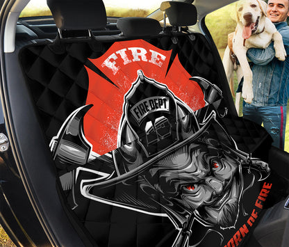 Firefighter Devil Print Pet Car Back Seat Cover