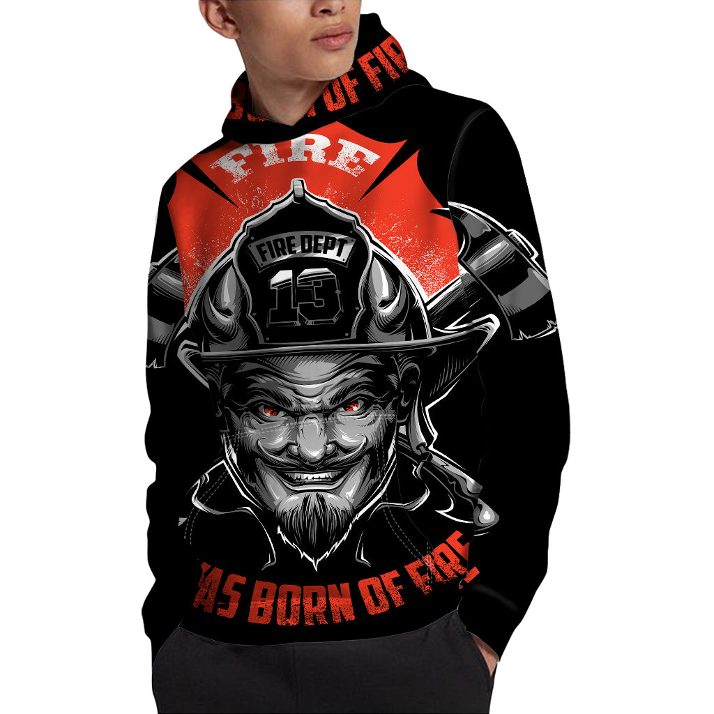 Firefighter Devil Print Pullover Hoodie