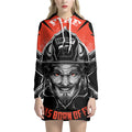 Firefighter Devil Print Pullover Hoodie Dress