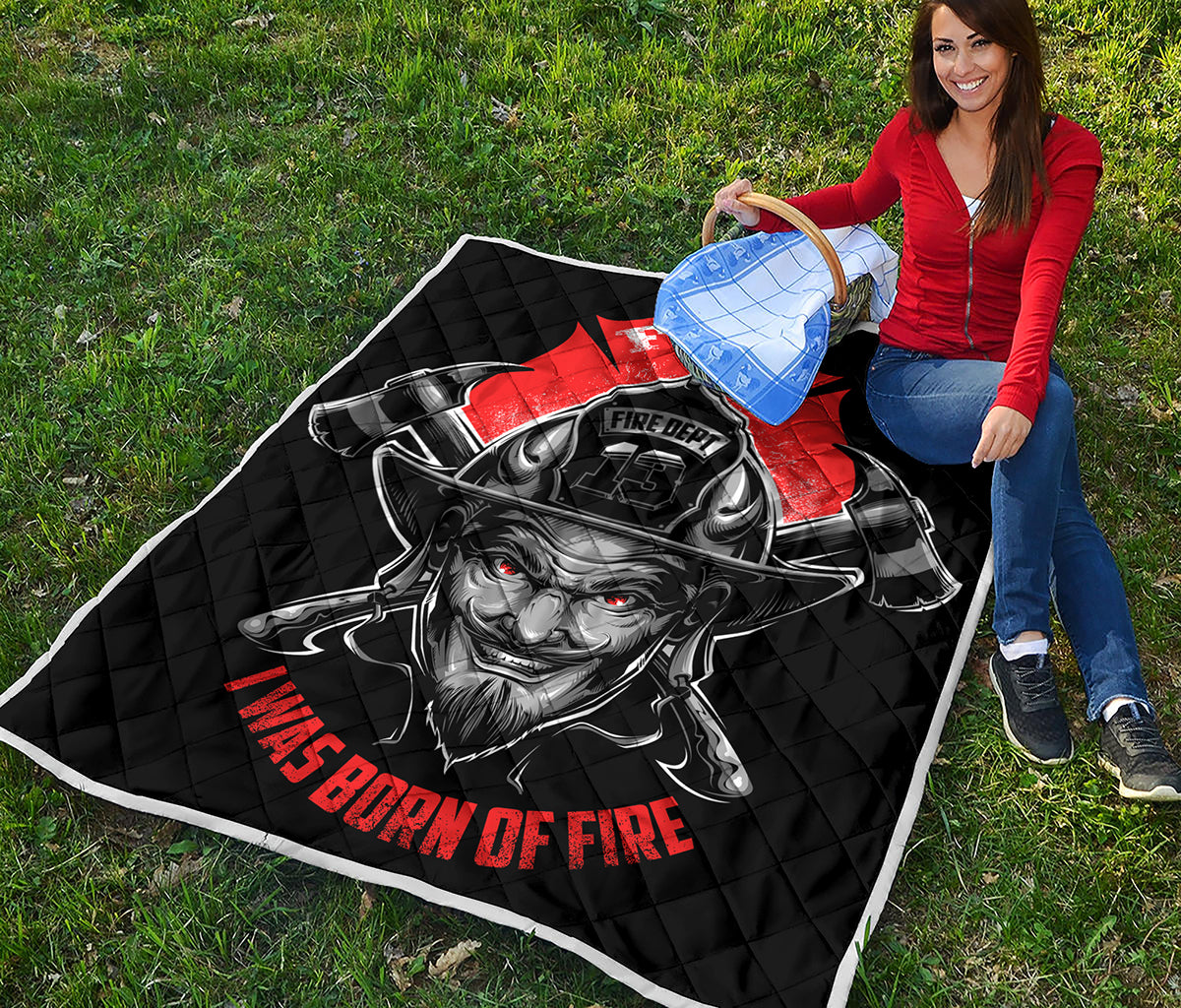 Firefighter Devil Print Quilt