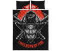 Firefighter Devil Print Quilt Bed Set