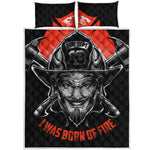 Firefighter Devil Print Quilt Bed Set