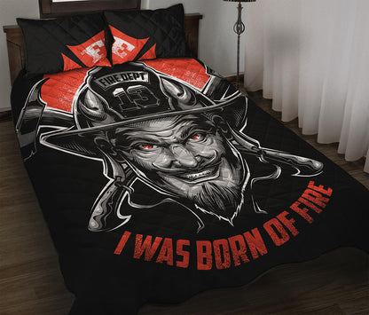 Firefighter Devil Print Quilt Bed Set