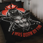 Firefighter Devil Print Quilt Bed Set