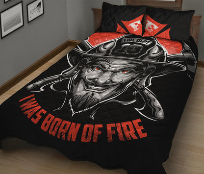 Firefighter Devil Print Quilt Bed Set