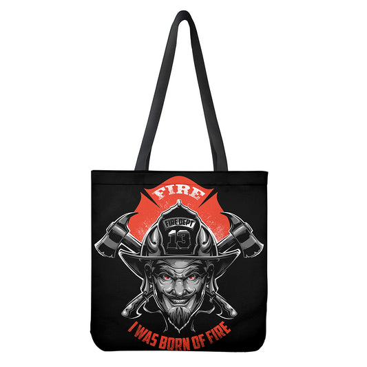 Firefighter Devil Print Tote Bag