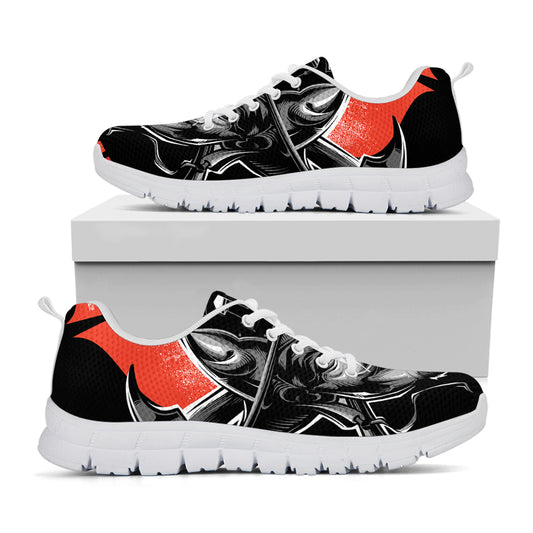 Firefighter Devil Print White Sneakers