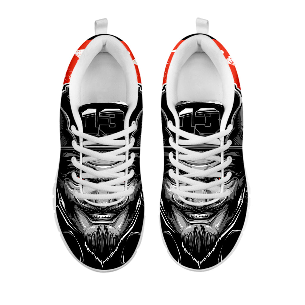Firefighter Devil Print White Sneakers