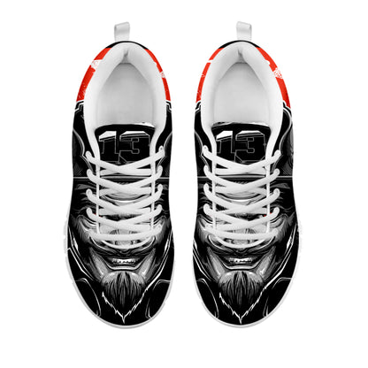 Firefighter Devil Print White Sneakers