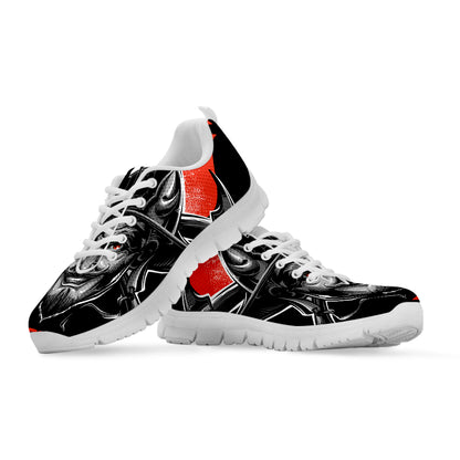 Firefighter Devil Print White Sneakers