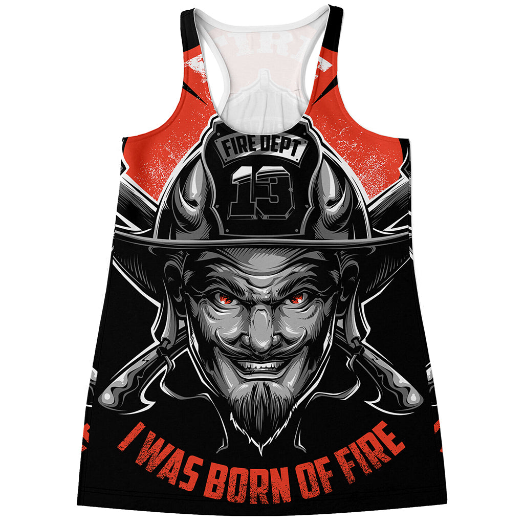 Firefighter Devil Print Women's Racerback Tank Top