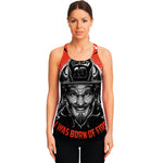 Firefighter Devil Print Women's Racerback Tank Top