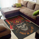 Firefighter First In Last Out Print Area Rug