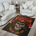 Firefighter First In Last Out Print Area Rug