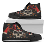 Firefighter First In Last Out Print Black High Top Shoes