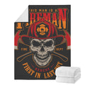 Firefighter First In Last Out Print Blanket