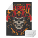 Firefighter First In Last Out Print Blanket