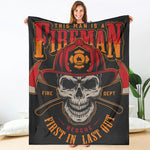 Firefighter First In Last Out Print Blanket