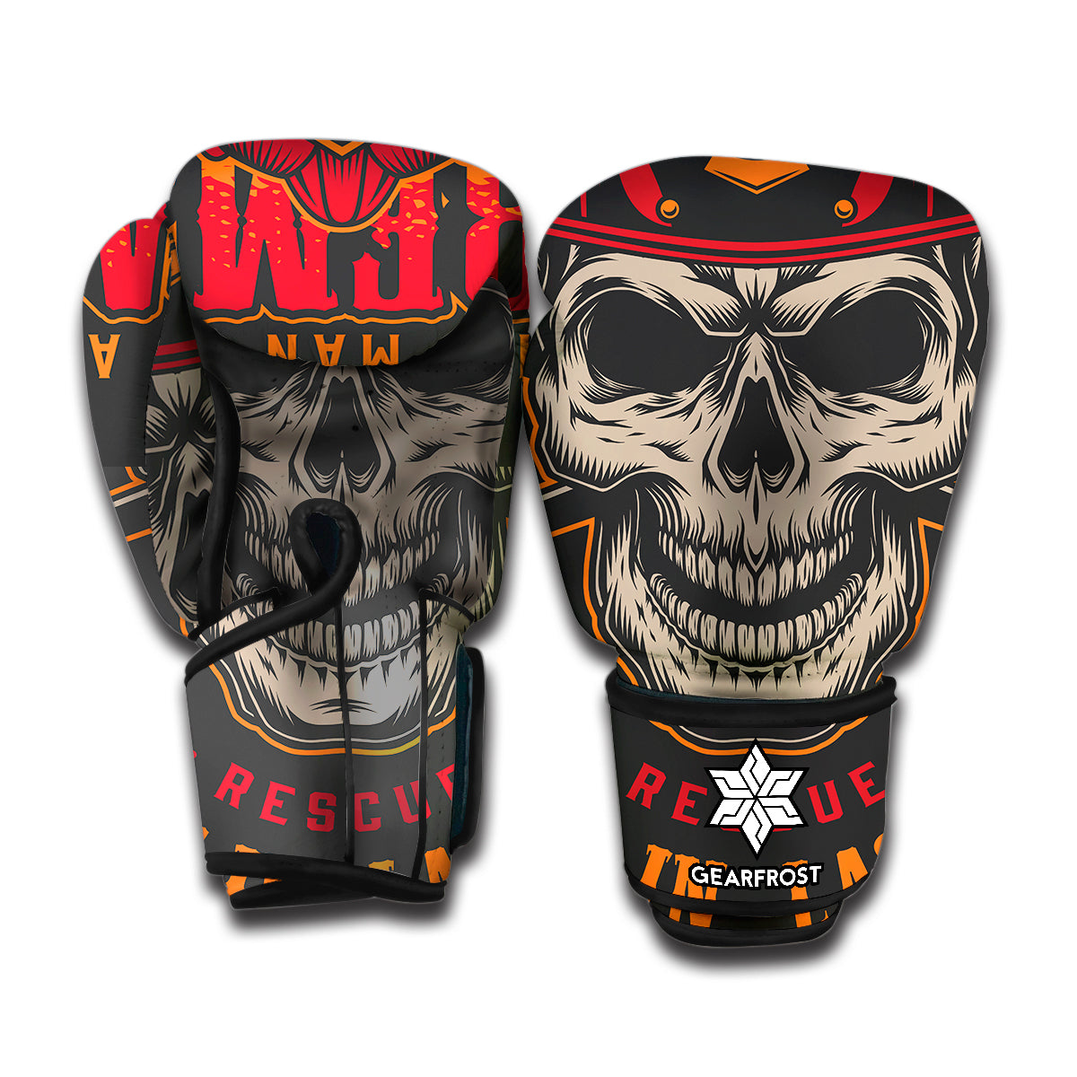 Firefighter First In Last Out Print Boxing Gloves